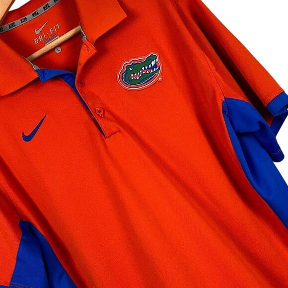 Nike Florida Gators‎ Mens L Dri-FIT Golf Polo Sideline Performance Colorblock - Picture 1 of 11
